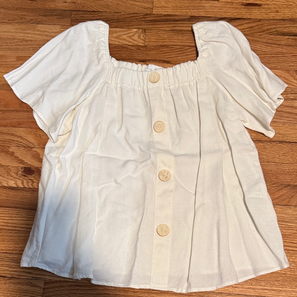 Zara Kids White Blouse with Button Detail